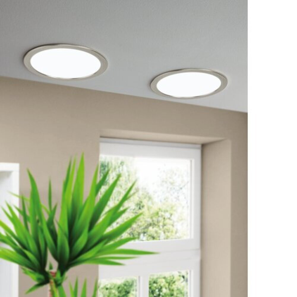 LED panel , süllyesztett , 16.5W , CCT , dimmelhető , 21.6 cm , kerek , matt nikkel , IP44 , EGLO Connect.Z , Zigbee , FUEVA-Z , 98844