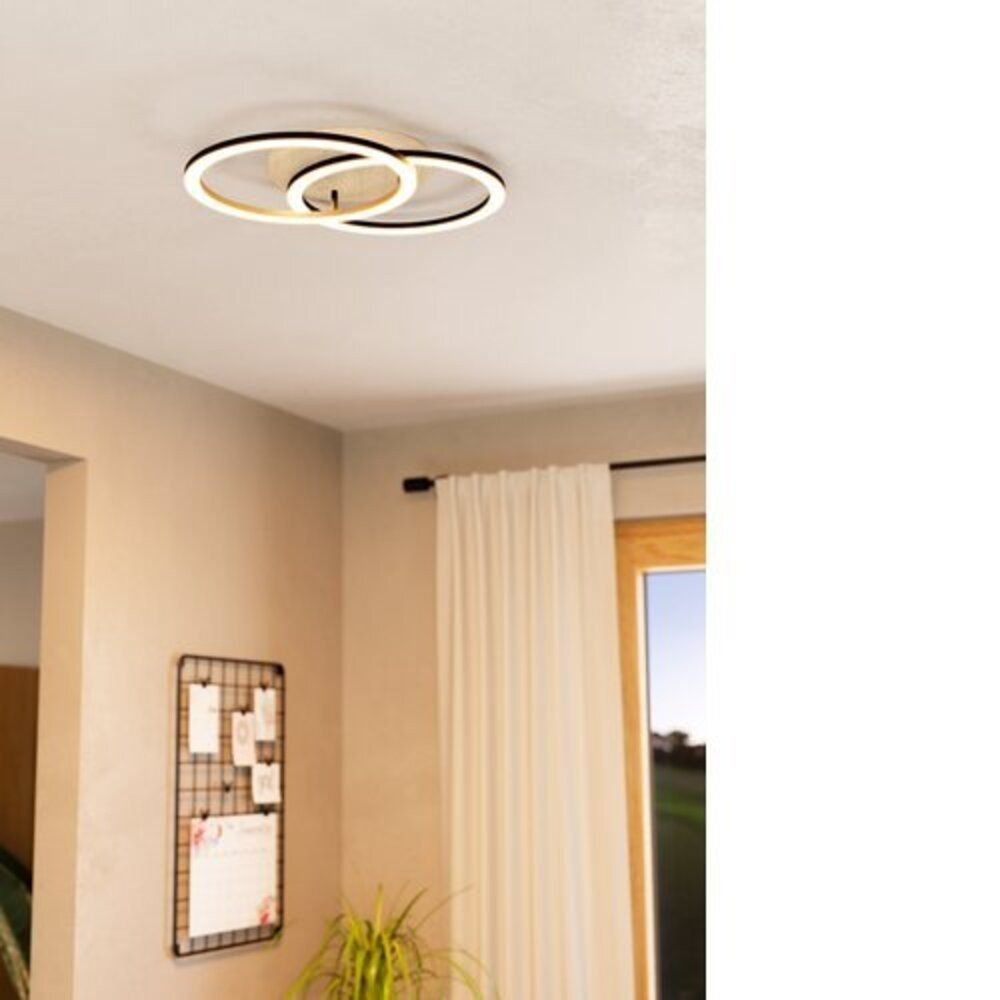 LED panel , falon kívüli , 4x8W , CCT , dimmelhető , 58 x 35 cm , kerek , fa , EGLO Connect.Z , Zigbee , LOMALTAS-Z , 99676