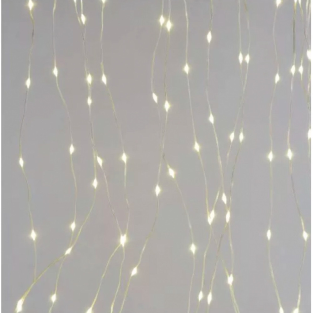 LED karácsonyi drop fényfüzér – fényfüggöny, 1,7x1,5 m, kültéri és beltéri, meleg fehér, IP44, EMOS, D3EW02