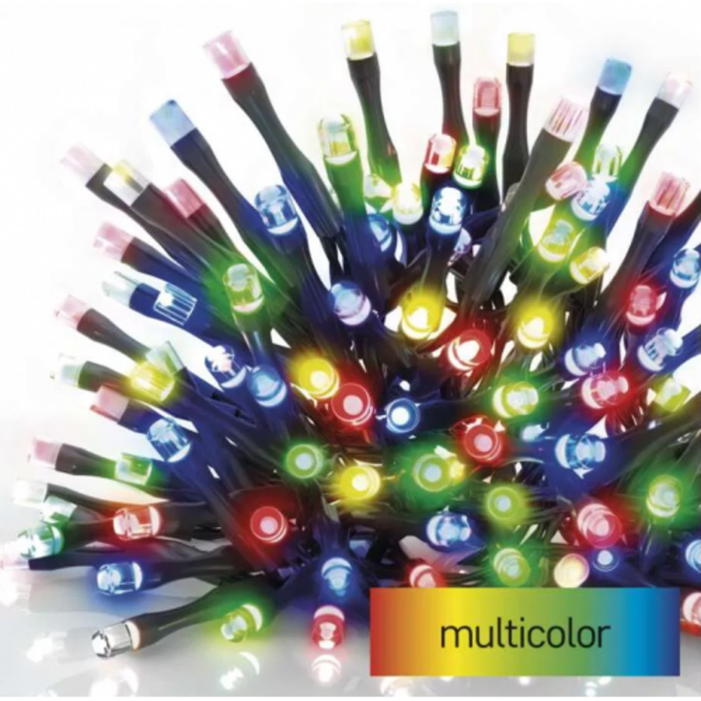 Alapkészlet Standard sorolható füzérekhez, 10 m, kültéri, többszínű, időzítő, RGB, IP44, EMOS, D1AM01