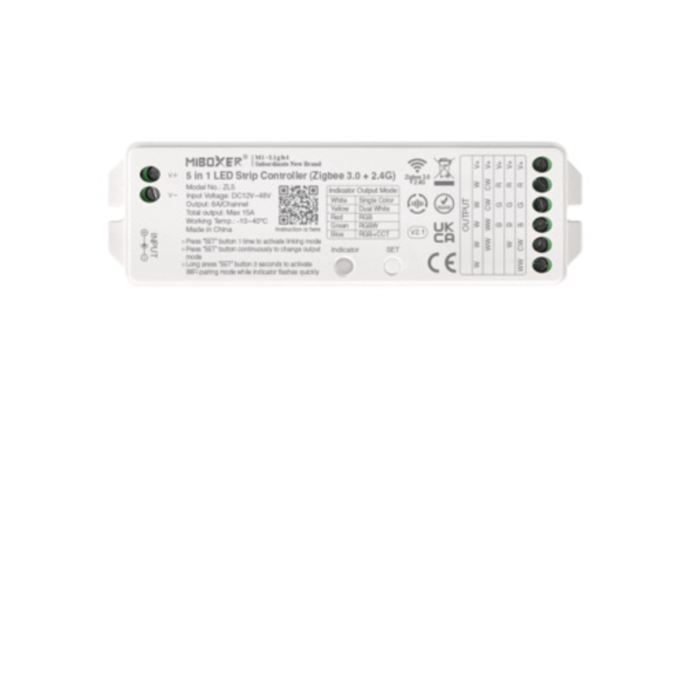 Univerzális csoport (zóna) vezérlő , 5in1 , RGBW , dimmelhető , group control , SMART , Zigbee 3.0+2.4G , Miboxer (Mi-Light) , ZL5