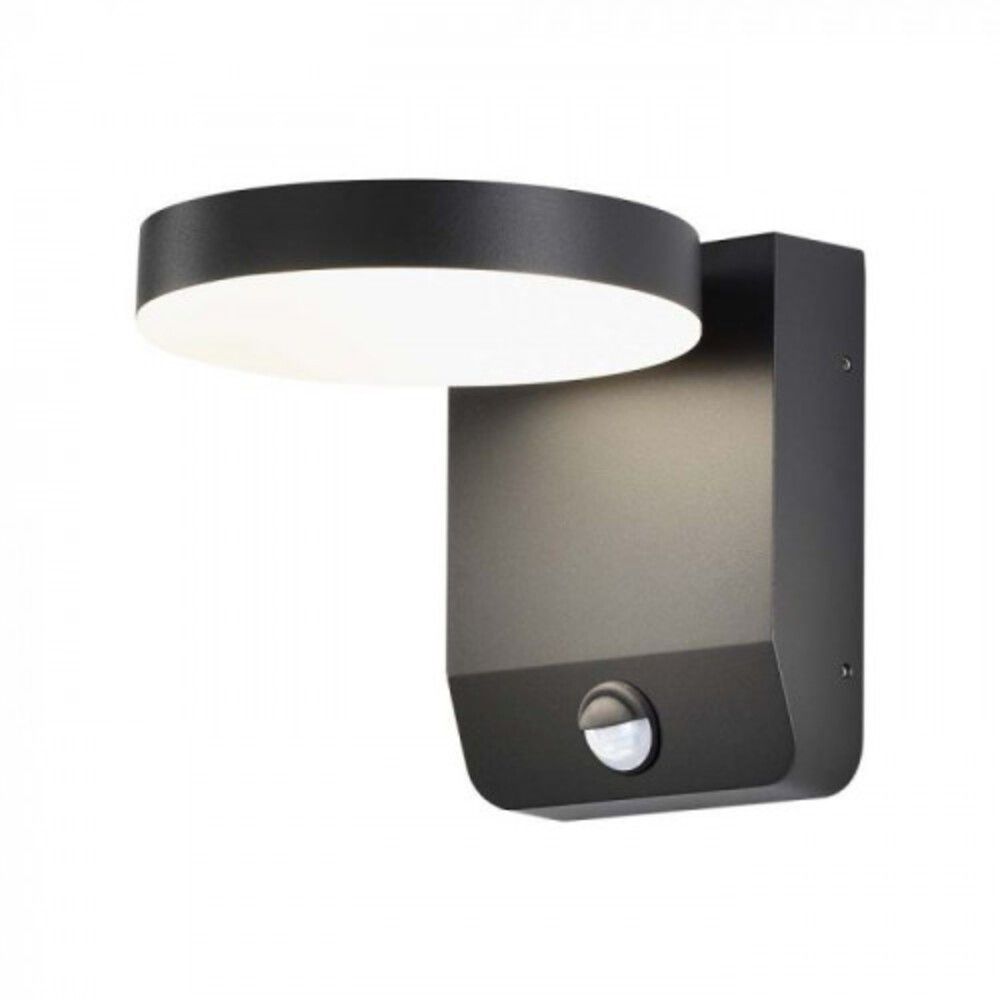 LED lámpatest , oldalfali , mozgásérzékelős , 17W , természetes fehér , fekete , kültéri , IP65