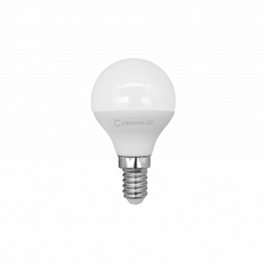 LED lámpa , égő , kisgömb , E14 foglalat , 3W , természetes fehér , COSMOLED