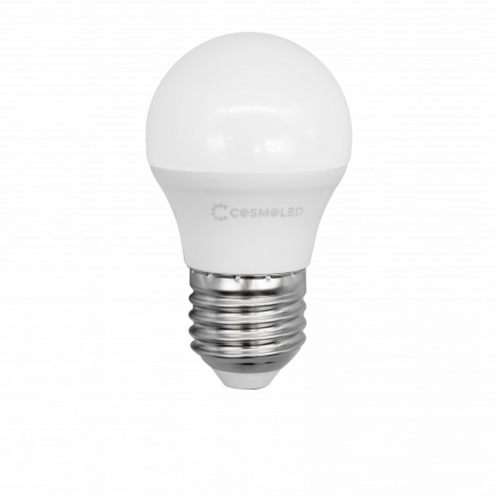 LED lámpa , égő , kisgömb , E27 foglalat , 6W , meleg fehér , COSMOLED