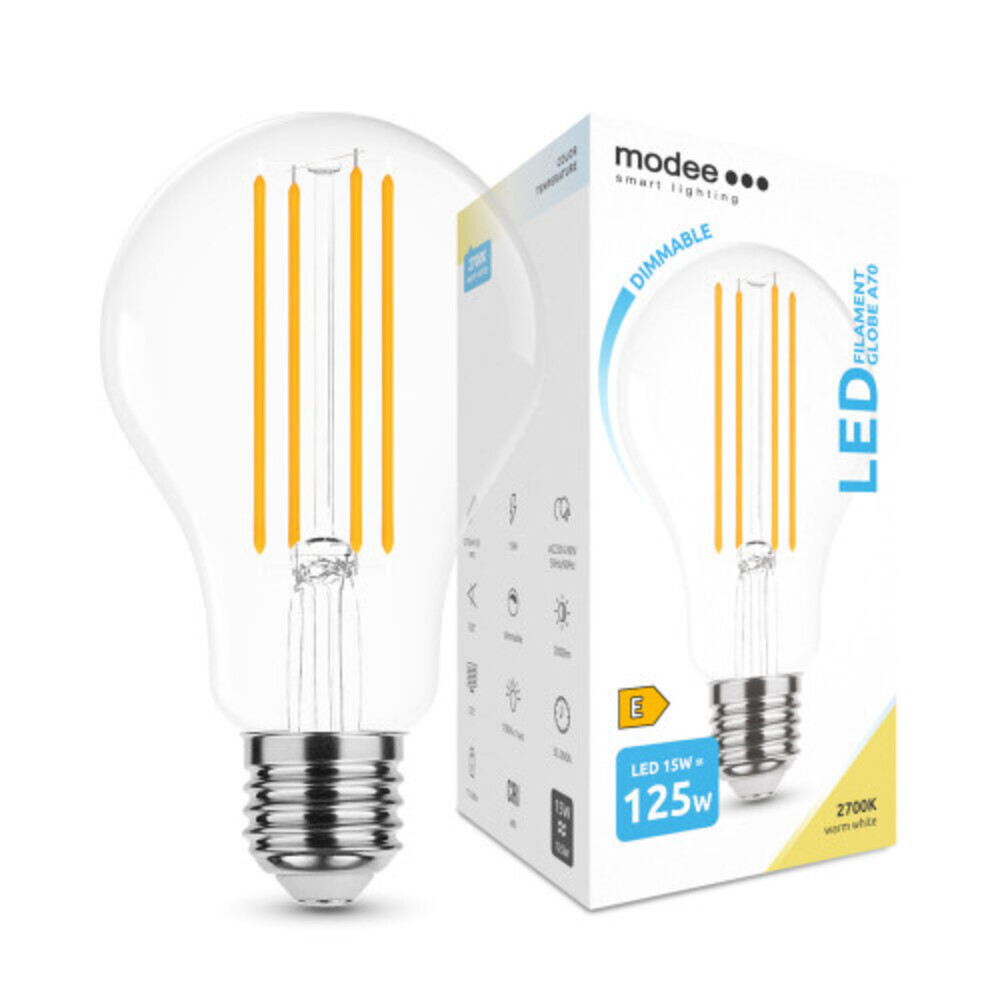 LED lámpa , égő , izzószálas hatás , filament , E27 foglalat , A70 , 15 Watt , meleg fehér , 2000 lumen, dimmelhető , Modee