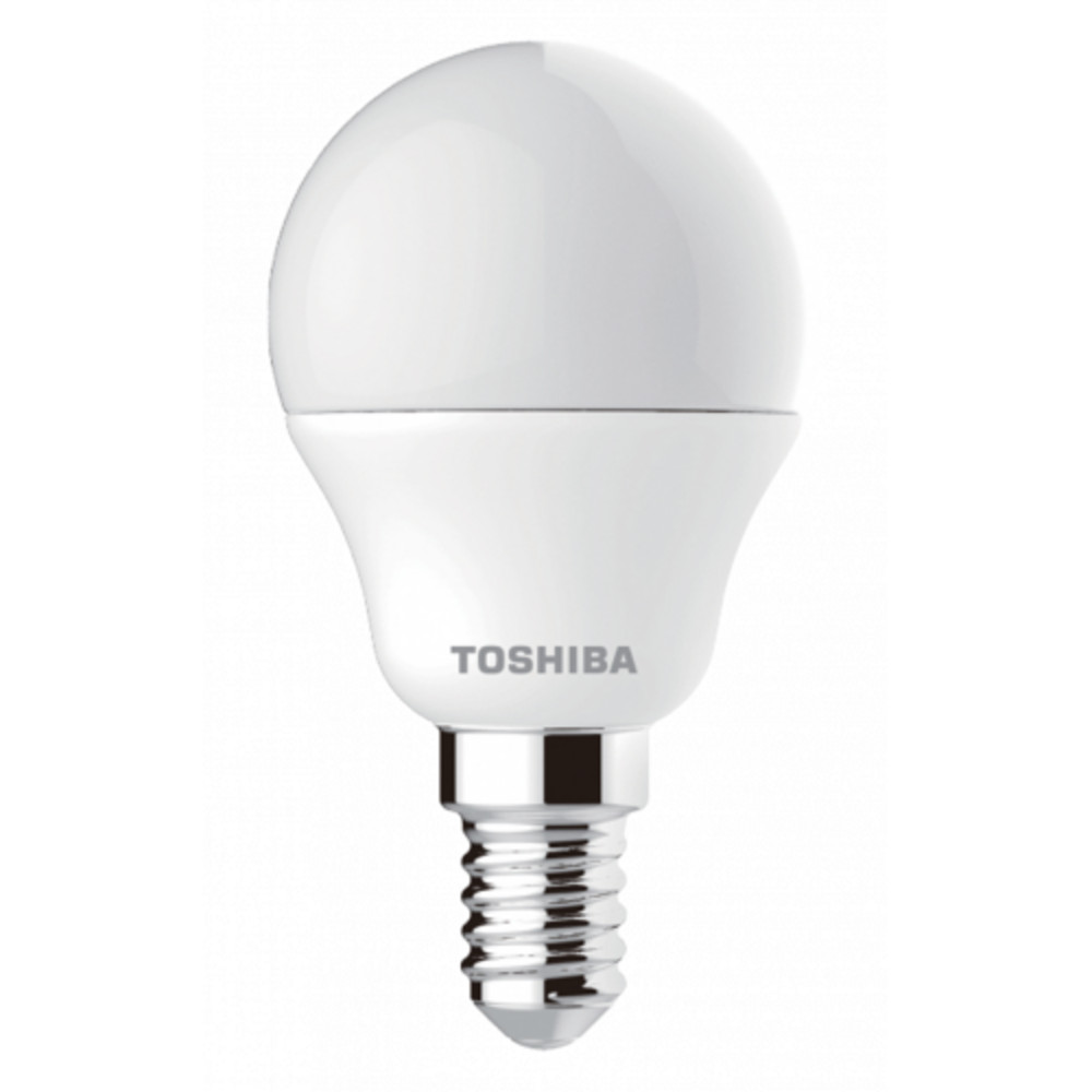 LED lámpa , égő , kisgömb , E14 foglalat , 4.7 Watt , 180° , természetes fehér , TOSHIBA , 5 év garancia