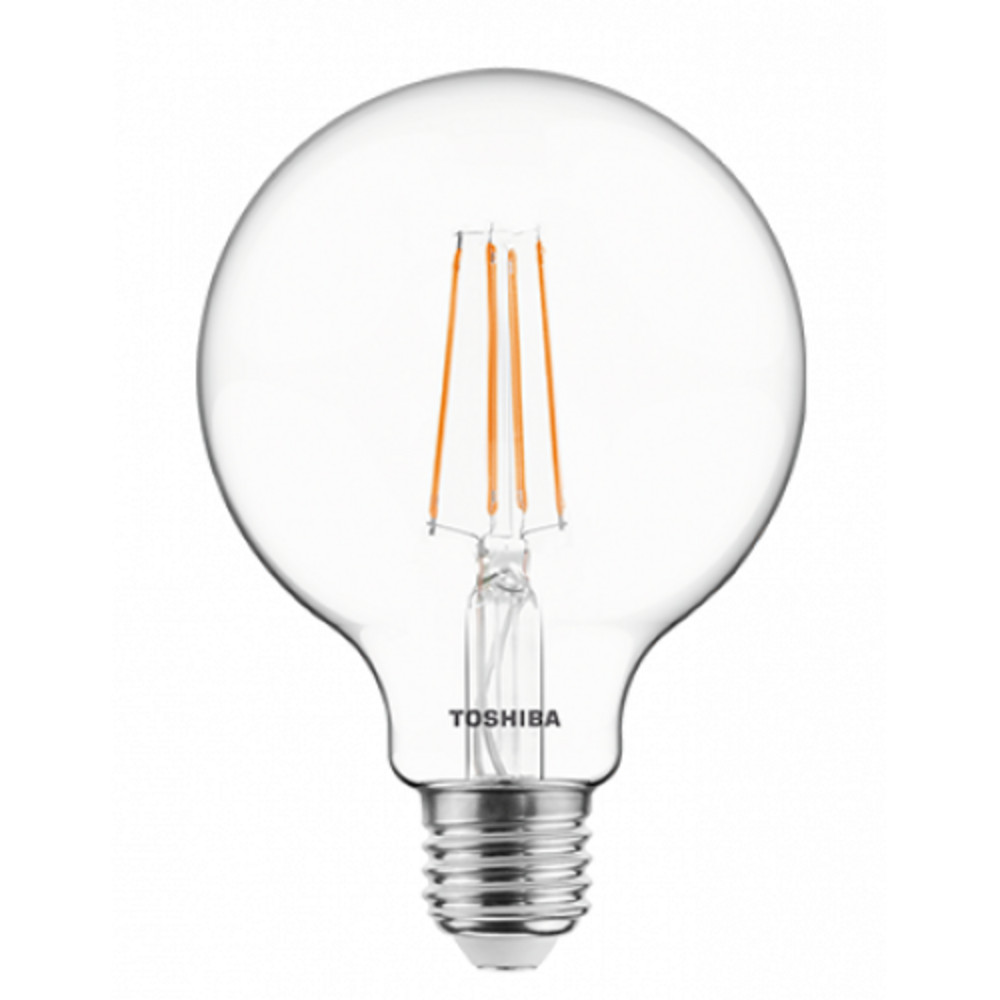 LED lámpa , égő , izzószálás hatás , filament , E27 foglalat , 8.5 Watt , meleg fehér , TOSHIBA , 5 év garancia