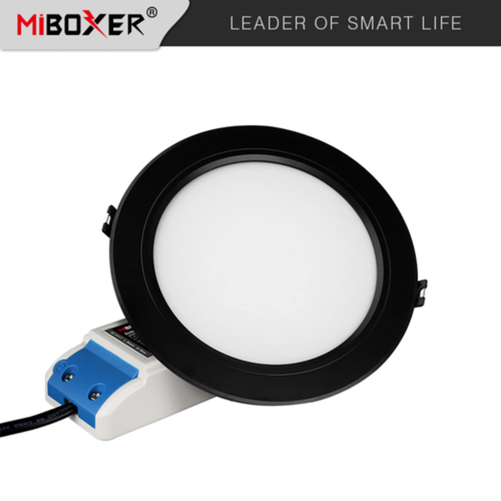RGB-CCT LED panel , 12W , süllyesztett , kerek , fekete , dimmelhető , színes, állítható fehér színárnyalat , SMART , Miboxer (Mi-Light) , FUT066-B
