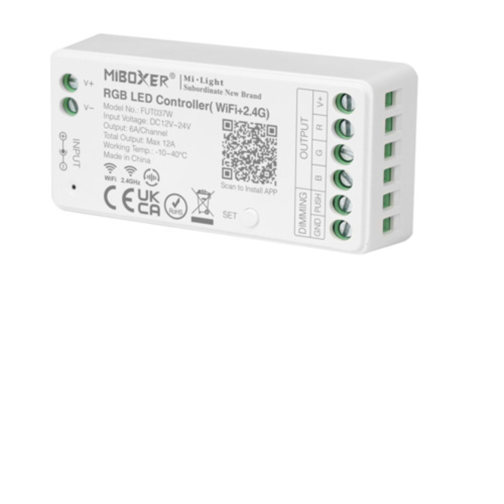 Univerzális csoport (zóna) vezérlő , 3in1 , RGB /RGBW /RGB-CCT , dimmelhető , group control , SMART , Tuya kompatibilis , WIFI+2.4G , Miboxer (Mi-Light) , FUT037W+
