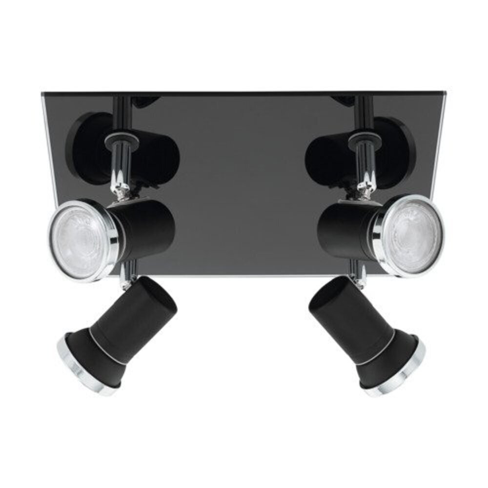 LED lámpatest , mennyezeti , spot , 4 x 3 Watt , meleg fehér , üveg , fekete , IP44 , EGLO , TAMARA 1 , 33678