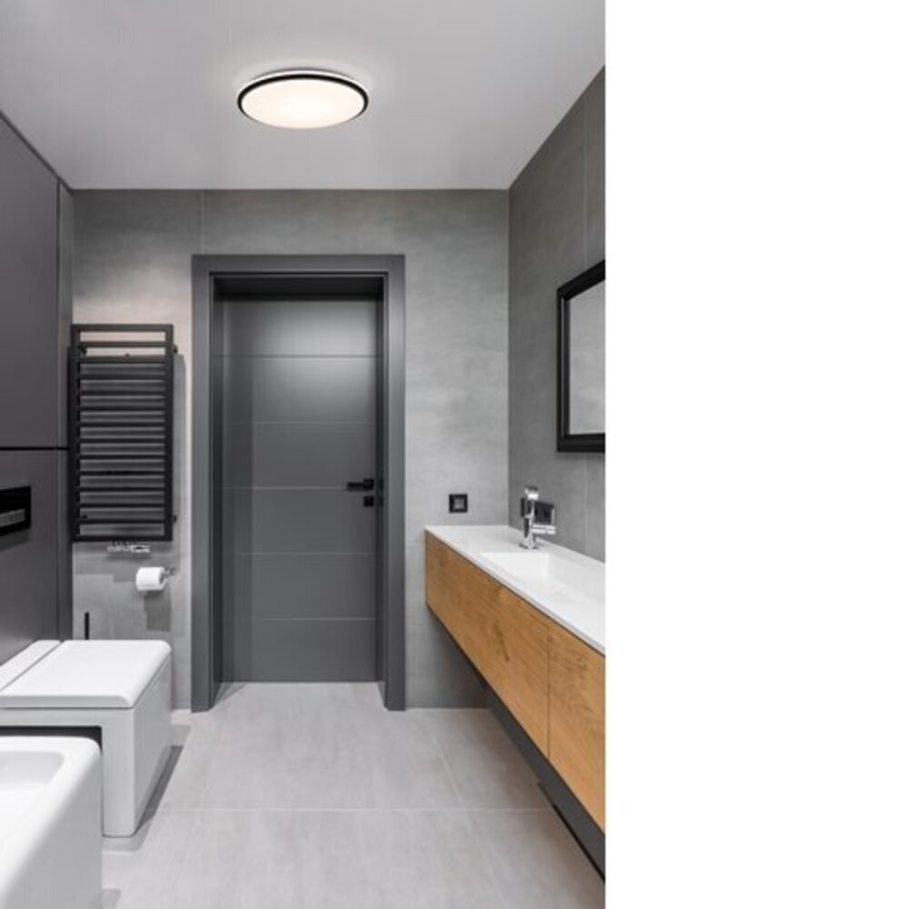 LED lámpatest , mennyezeti , 18 Watt , természetes fehér , fekete , IP44 , EGLO , PINETTO , 900366