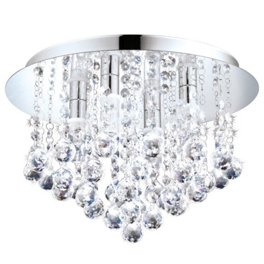 LED lámpa , mennyezeti , 4 x 3W , 35 cm , meleg fehér , ezüst , kristály , IP44 , EGLO , ALMONTE , 94878