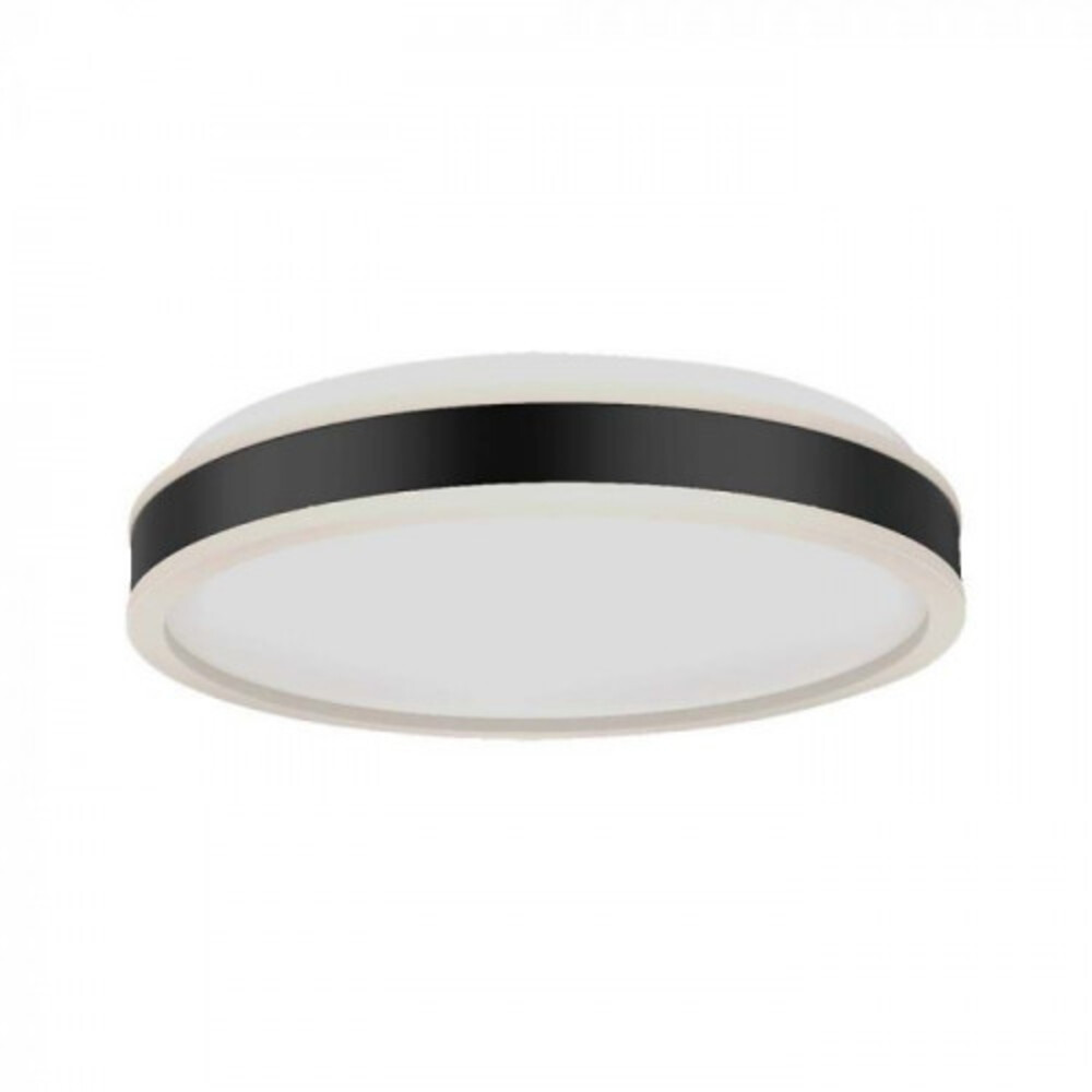 LED lámpatest , kerek , mennyezeti , 35 cm , 18W , természetes fehér , alumínium, fekete