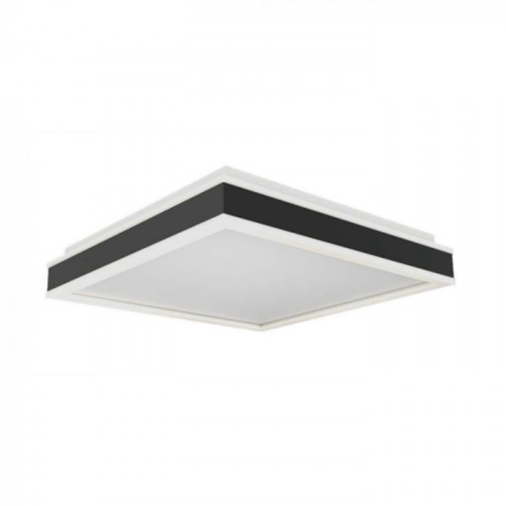 LED lámpatest , négyzet , mennyezeti , 35 cm , 18W , természetes fehér , alumínium, fekete