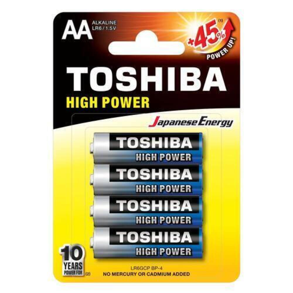 Ceruzaelem AA (LR6) , 1.5 Volt , 4 darab , tartós , elem , High Power , TOSHIBA