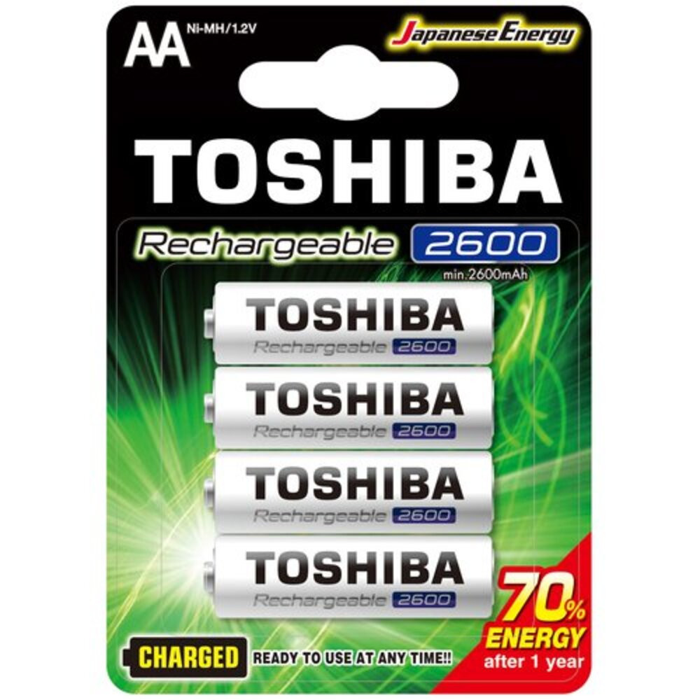 Ceruzaelem AA (LR6) , 1.2 Volt , 4 darab , tartós , elem , tölthető , 2500mAh , High Power , TOSHIBA