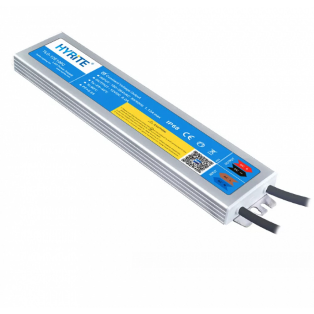 LED tápegység , 12 Volt , 100 Watt , 8A , paralel bekötés , kültéri , vízálló , ultra slim , IP68 , 3+2 év garancia , HYRITE , TLG-12E100C