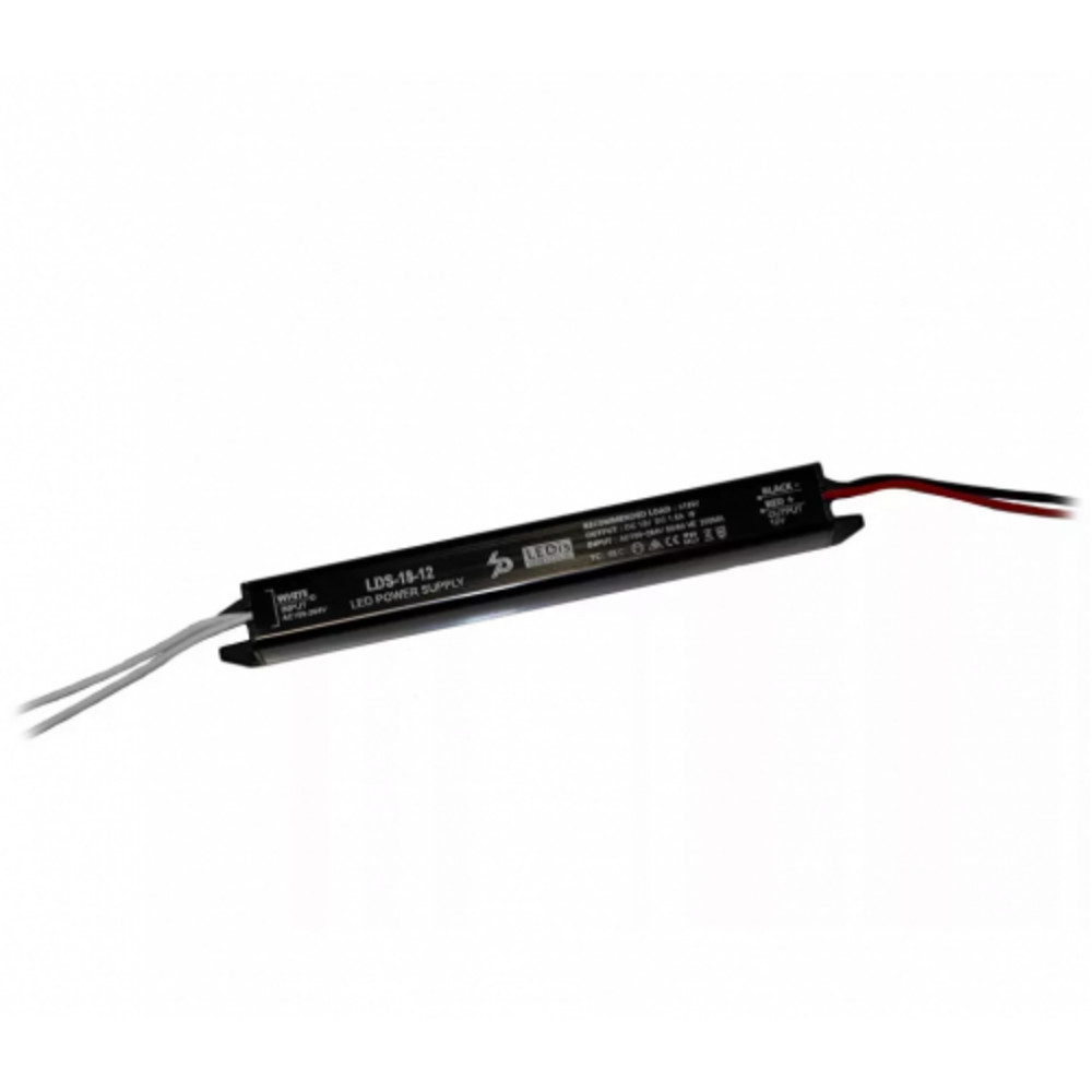 LED tápegység , 12 Volt , 18 Watt , 1.5A , ultra slim , 3+2 év garancia , LEDis , LDS-18-12