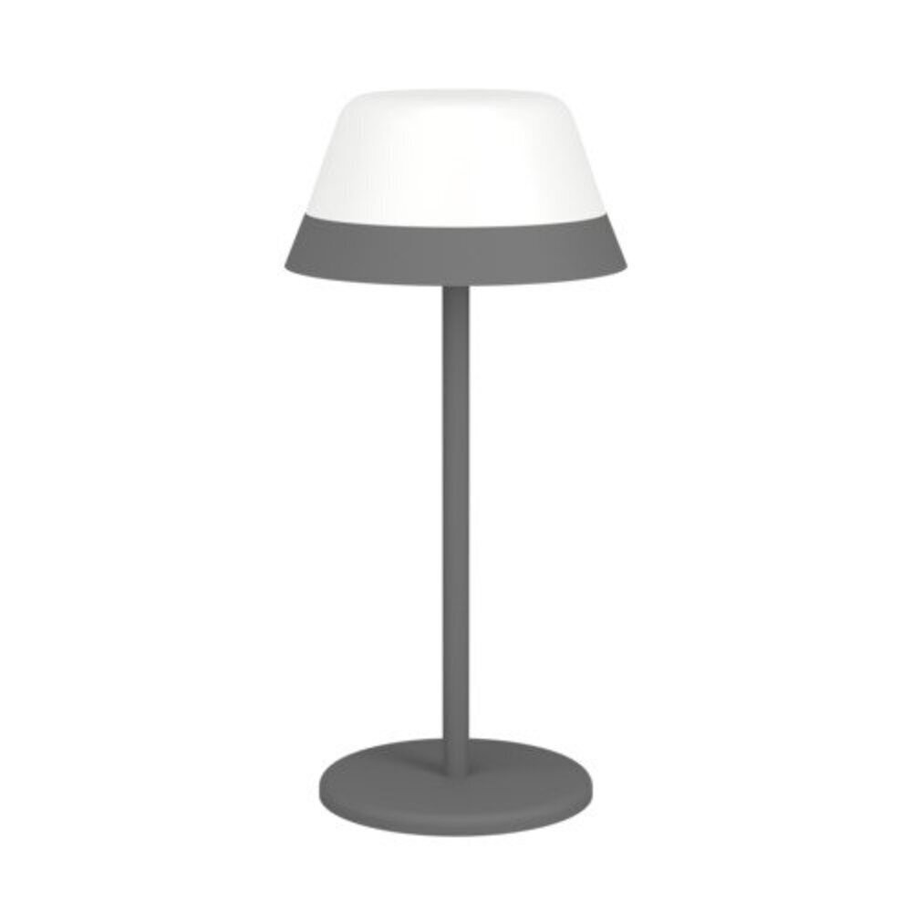 LED lámpa , asztali , hordozható , szürke , lekerekített , érintő kapcsoló , dimmelhető , 2in1 , RGB+WW, IP54 , EGLO , MEGGIANO