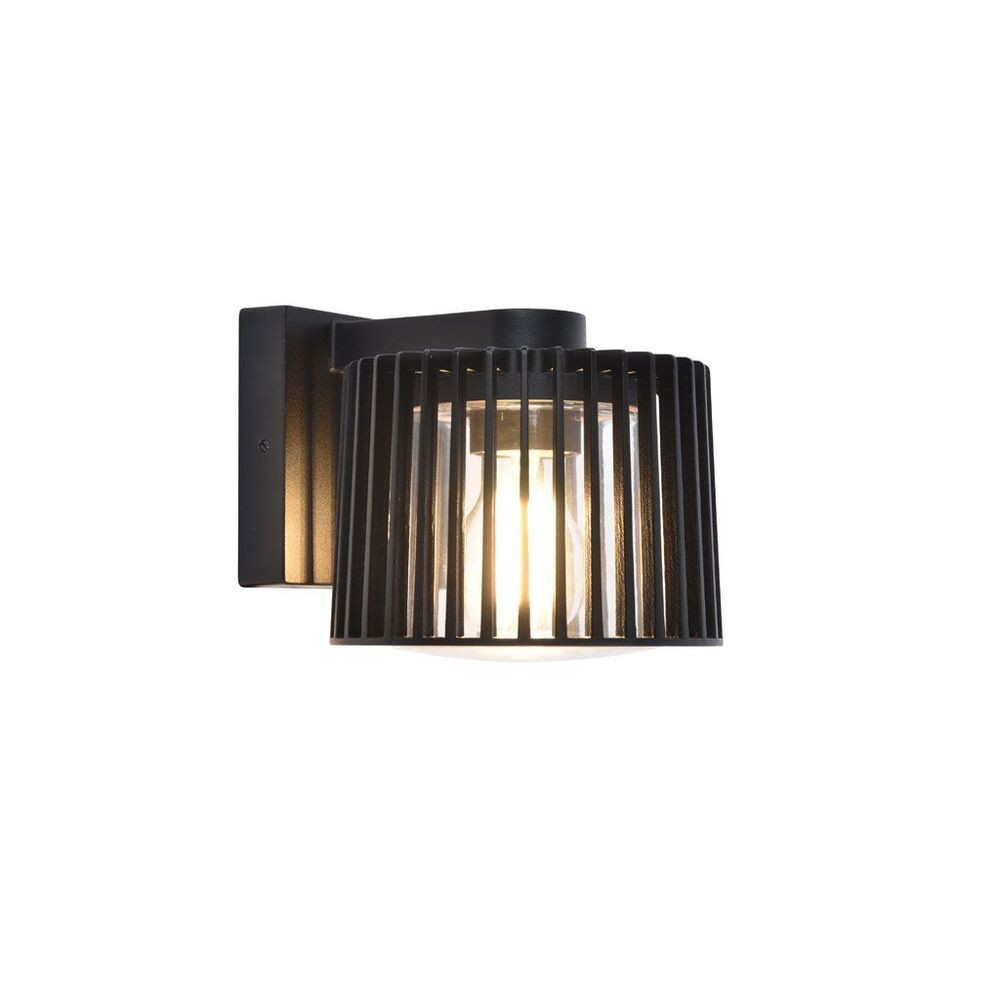 LED lámpatest , oldalfali , E27 foglalattal , fekete , kültéri , IP54 , 5 év garanciával , LUTEC , SHYNE