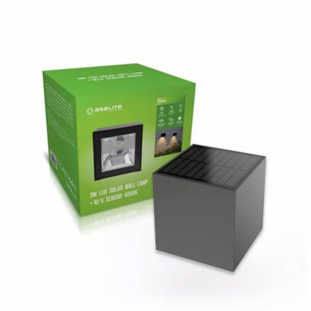 Asalite Napelemes Kültéri Lámpa IP44 3W 4000K (200 lumen) + Mikróhullámú Szenzor