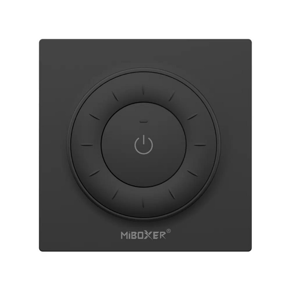 Vezeték nélküli , elemes , fali , tekerős , fali konzollal , dimmer , tavirányító , mágneses , 2.4GHz , rádiófrekvenciás , CCT , fekete , Miboxer (Mi-Light) , K3-B