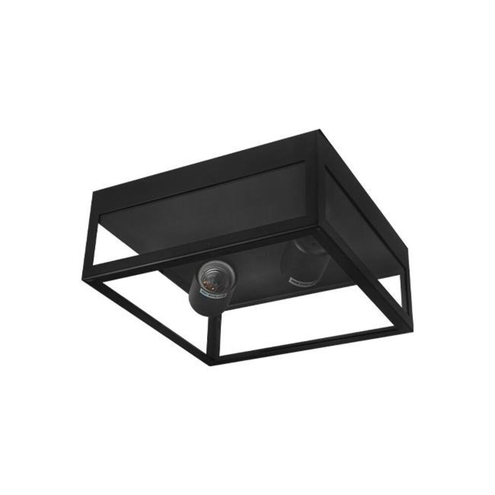 LED lámpa , mennyezeti lámpa , kültéri lámpa , fekete , IP44 , E27-es foglalattal , üveg , Lidio