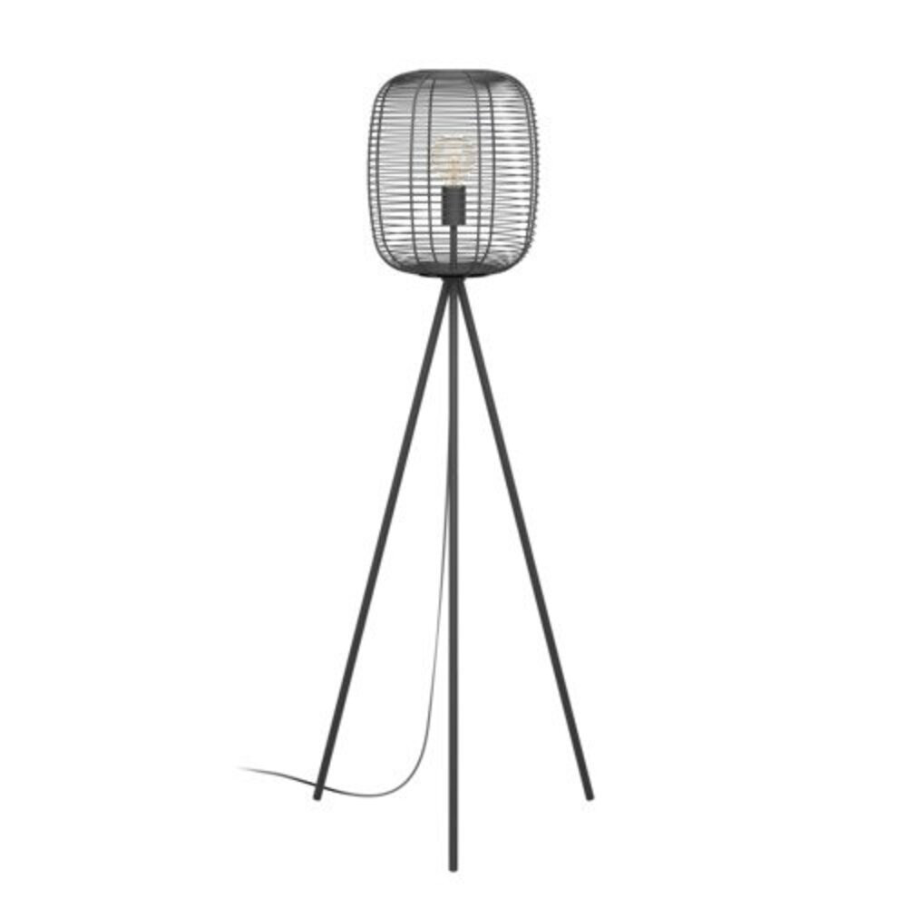 LED lámpa , állólámpa , E27-es foglalattal , 1x40W , acél, fekete , EGLO , RINROE , 43968