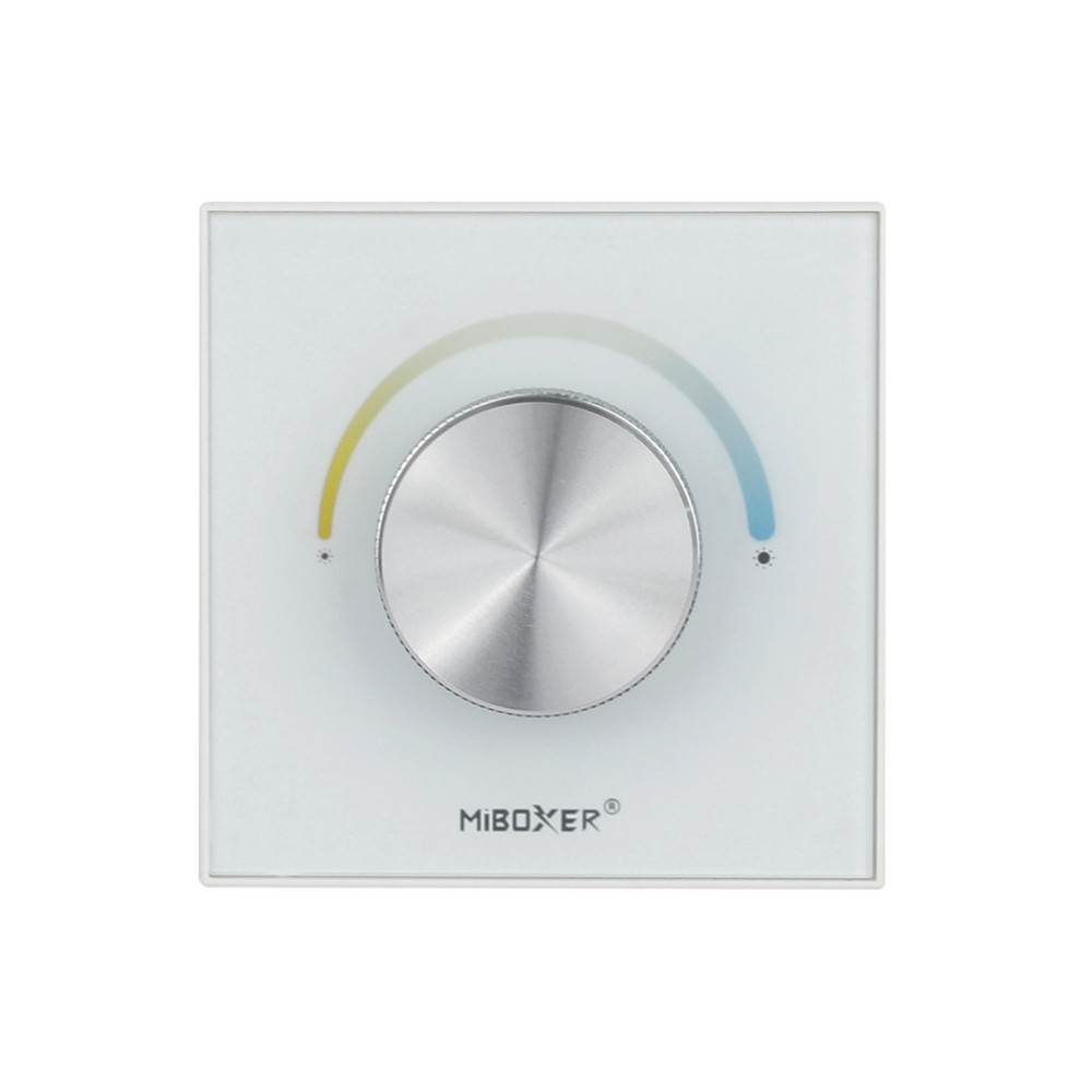 Tekerő gombos kapcsoló , fali , dimmer , távirányító , 2.4GHz , rádiófrekvenciás , CCT , fehér , Miboxer (Mi-Light) , P0