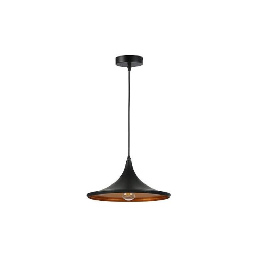 LED lámpa , függeszték , mennyezeti , fekete , arany , 23cm , E27 foglalattal , Mezo