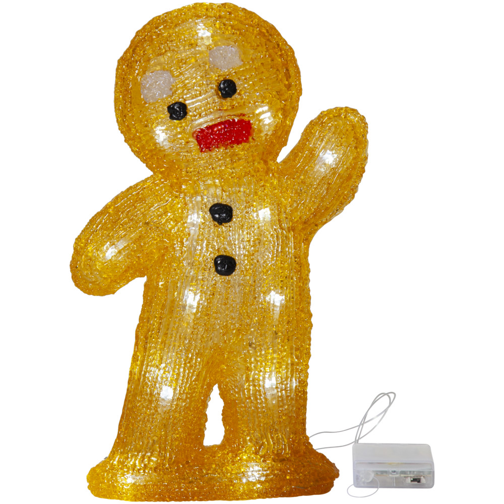 LED dekoráció , beltéri , mézeskalács , álló , elemes , 20 db LED , 20.5 cm , hideg fehér , EGLO , 410799