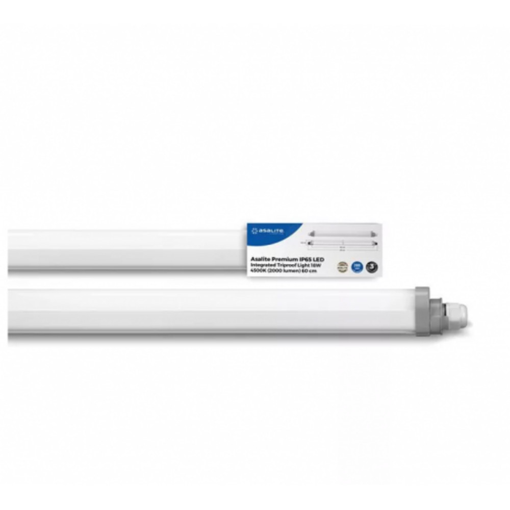 Asalite Prémium IP65 Por-és Páramentes Integrált LED Armatúra 60cm 18W 4500K (2000 lumen)