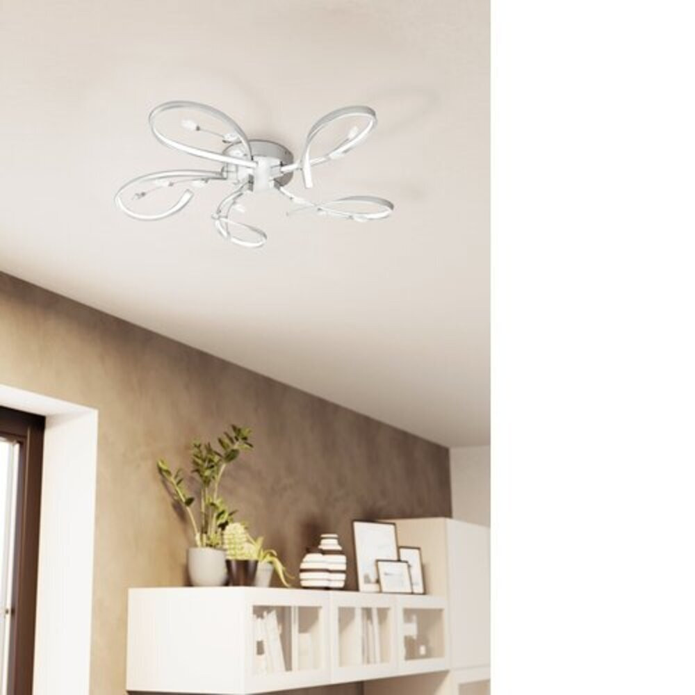 EGLO , 97487 , VALLEMARE , fali-mennyezeti lámpa , 3000 K , LED , 5X6,6W , IP20 , fehér, átlátszó