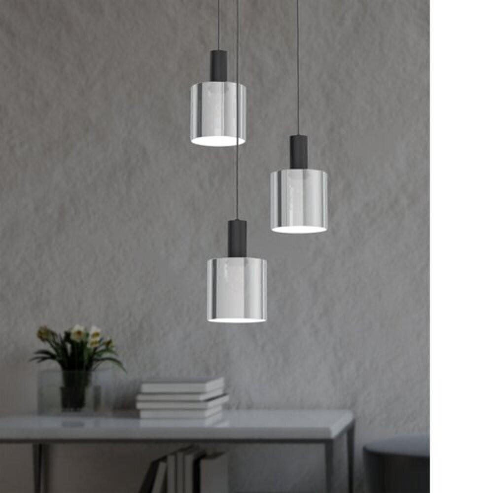 EGLO , 98754 , GOROSIBA , függeszték , E27 , 3X40W , IP20 , fekete-átlátszó