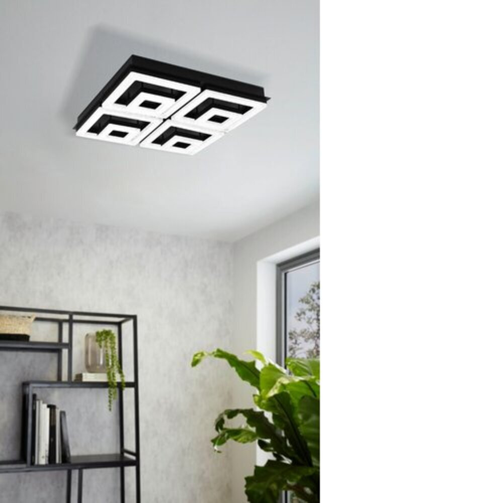EGLO , 99328 , FRADELO 1 , mennyezeti lámpa , 3000 K , LED , 46,5W , IP20 , fekete, átlátszó