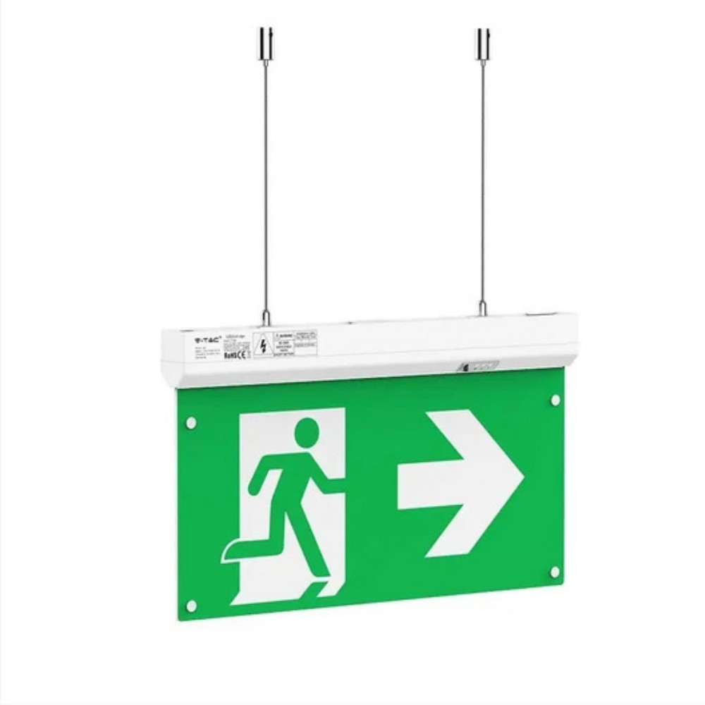LED vészkijárat jelző lámpa, 2,5W , 4in1 , IP20 , hideg fehér , V-TAC