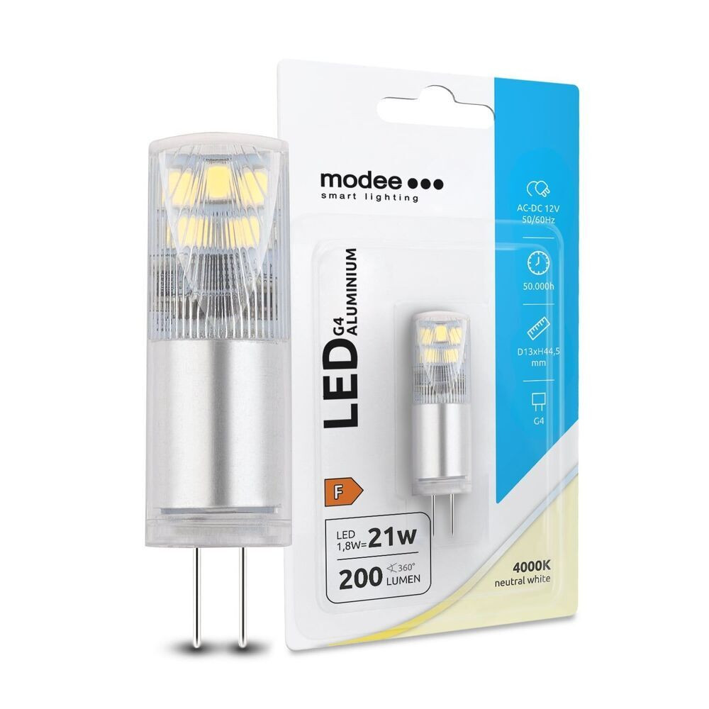 Modee Lighting LED Izzó G4 Alumínium AC-DC 12V 1,8W 4000K (200 lumen)