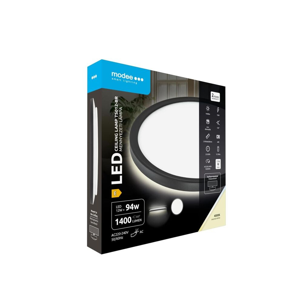 Modee Mennyezeti LED Lámpa TS012-BR Kerek 12W 4000K D190x28mm (1400 lumen) ERP
