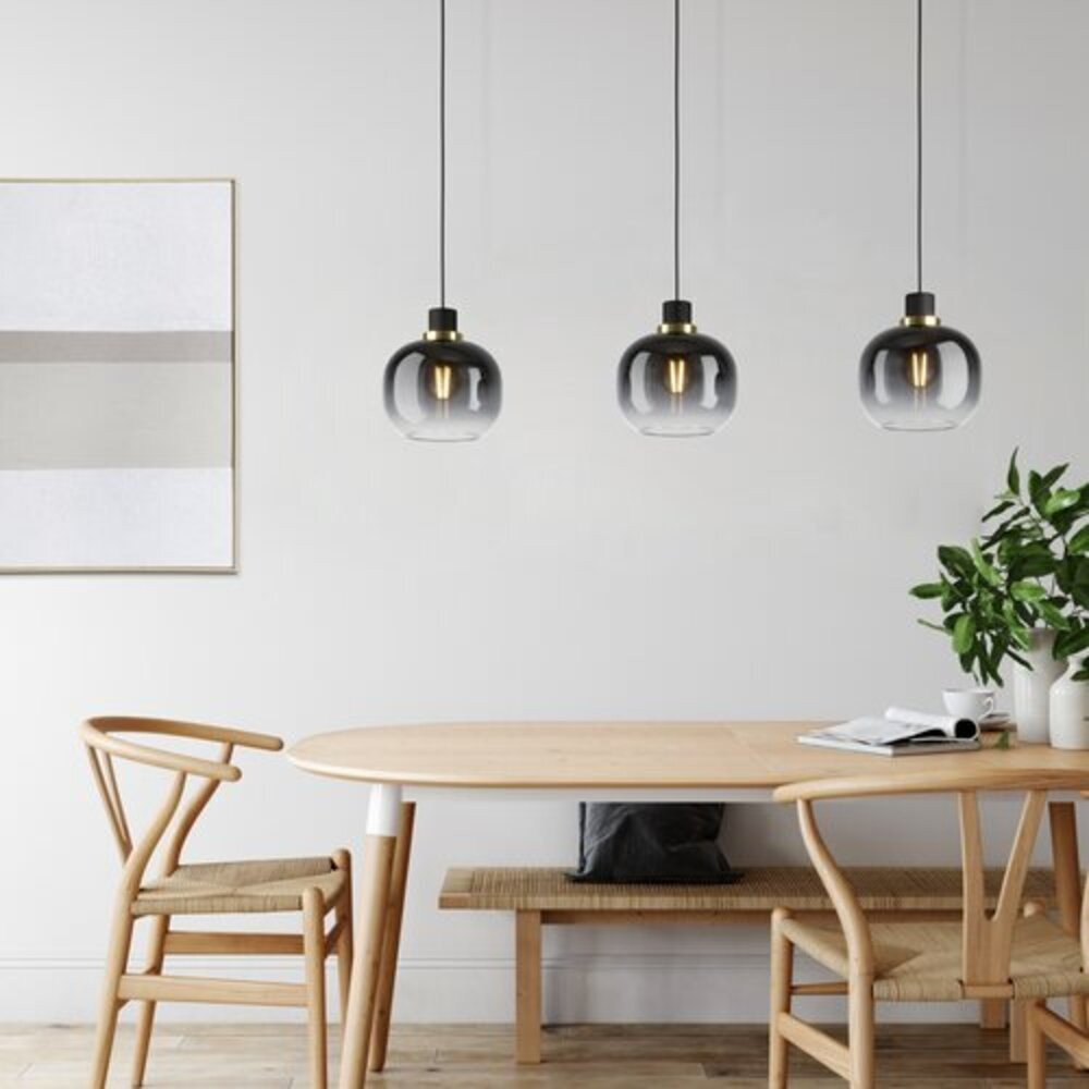 EGLO , 99617 , OILELLA , függeszték , E27 , 3X40W , IP20 , fekete-szürke-átlátszó