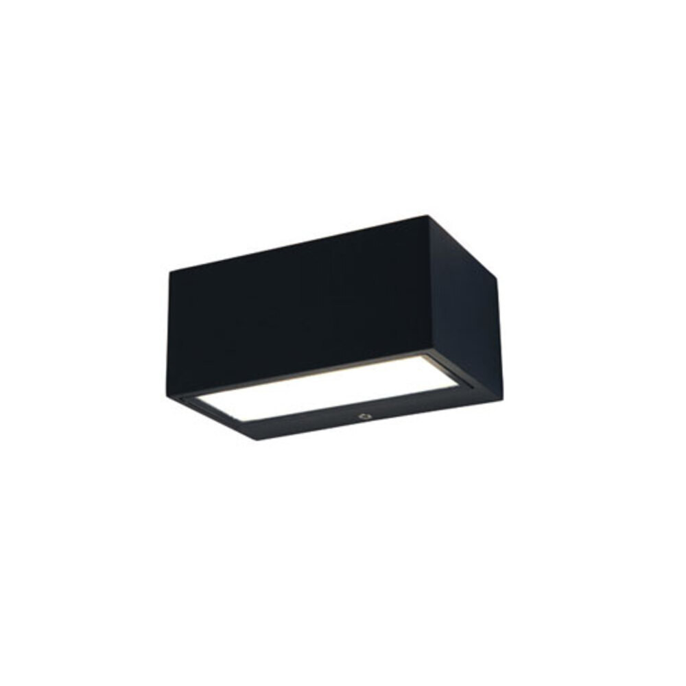 LUTEC GEMINI LED fali négyszögletes fel/le világító lámpa , fekete , 8.8W , 700lm , meleg fehér , IP54