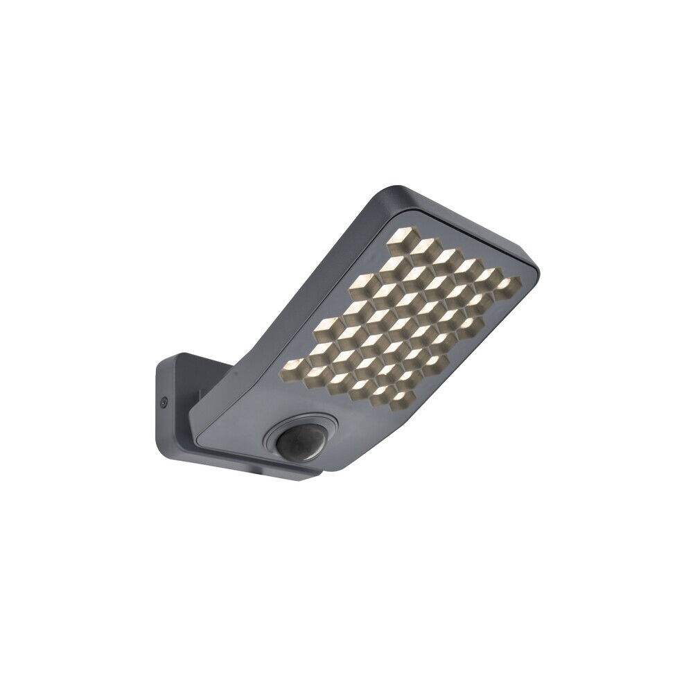 LUTEC ATLANTIS small LED fali mozgásérzékelős lámpa , sötétszürke , 14W , 2000lm , természetes fehér , IP54