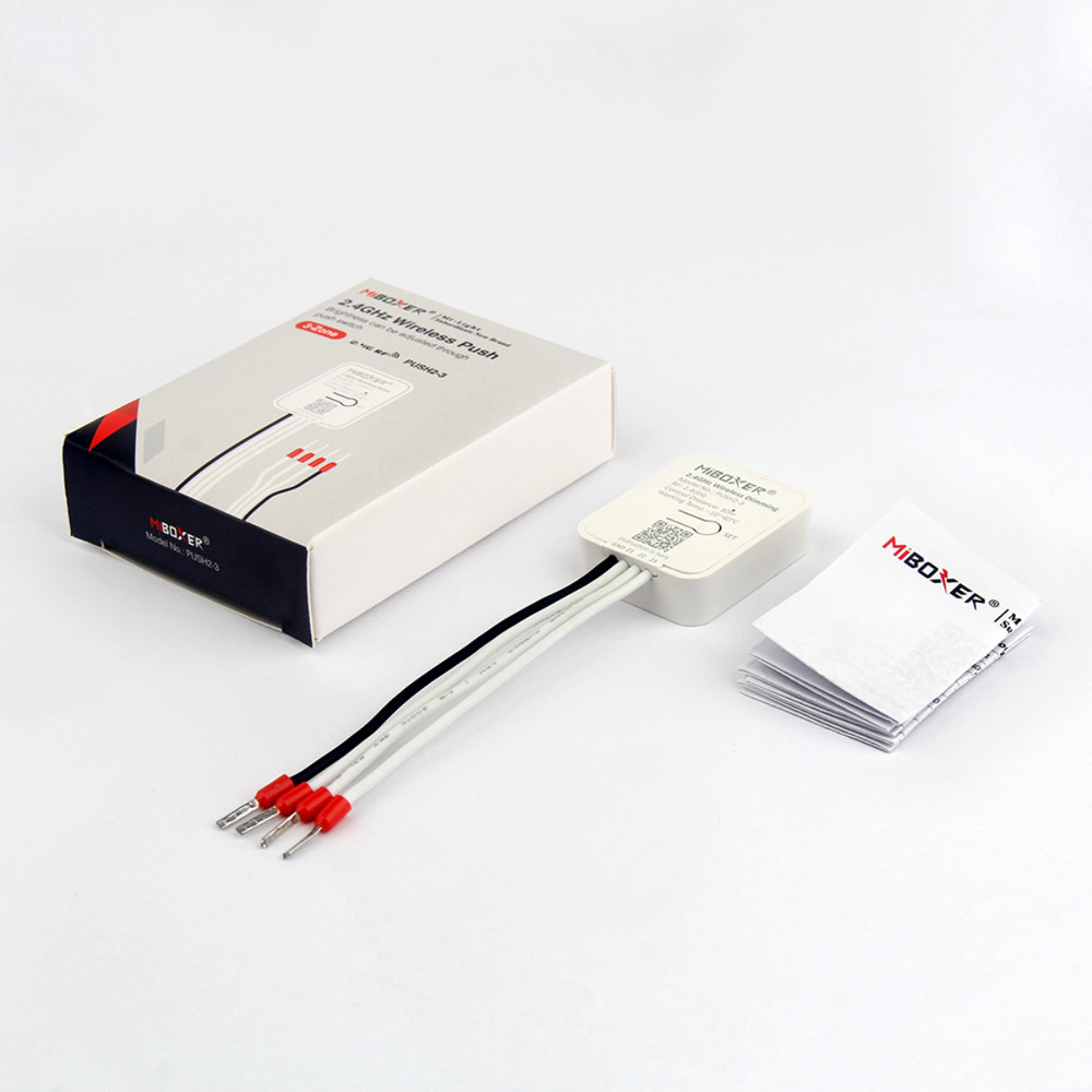 Vezeték nélküli fényerőszabályzó, 3 zónás, monokróm, 2,4 GHz , elemes , Miboxer (Mi-Light) , PUSH2-3