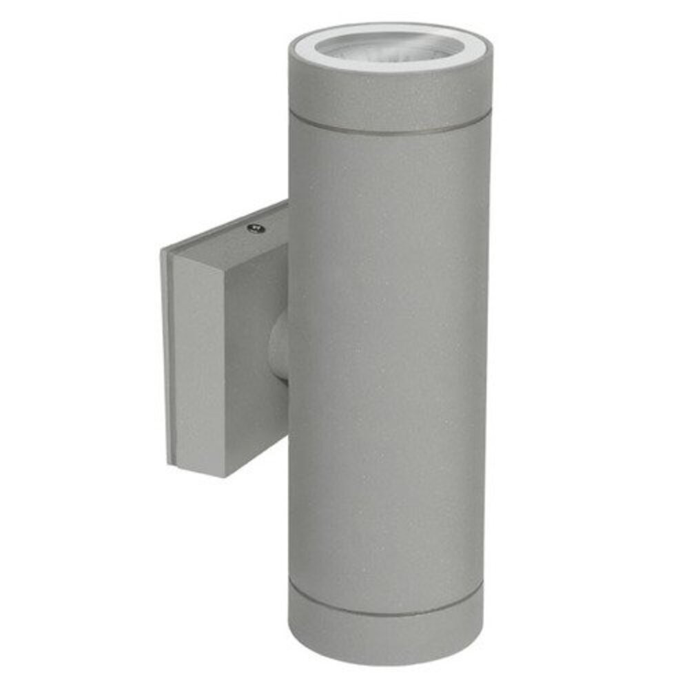 LED lámpatest , BART EL , kültéri , fali , henger , szürke , LE és FEL , 2 x GU10 foglalattal