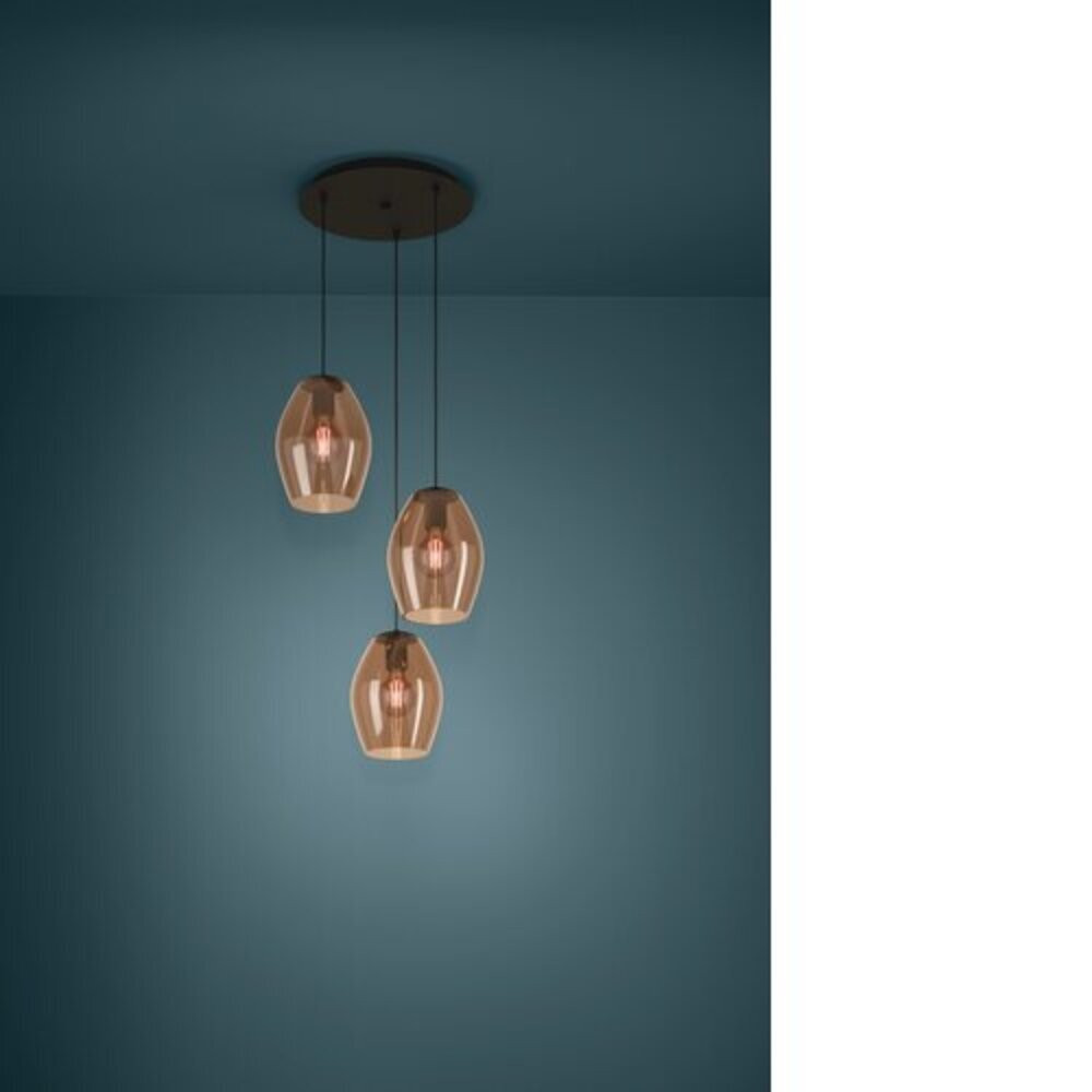 EGLO , 390161 , ESTANYS 1 , függeszték , E27 , 3X40W , IP20 , barna-átlátszó
