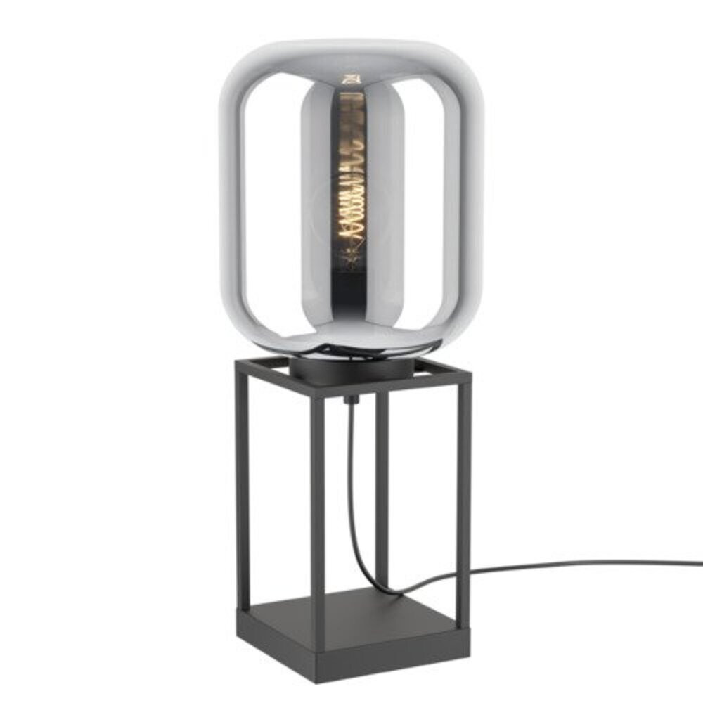 EGLO , 39988 , BULCIAGO , asztali lámpa , E27 , 1X40W , IP20 , fekete-átlátszó
