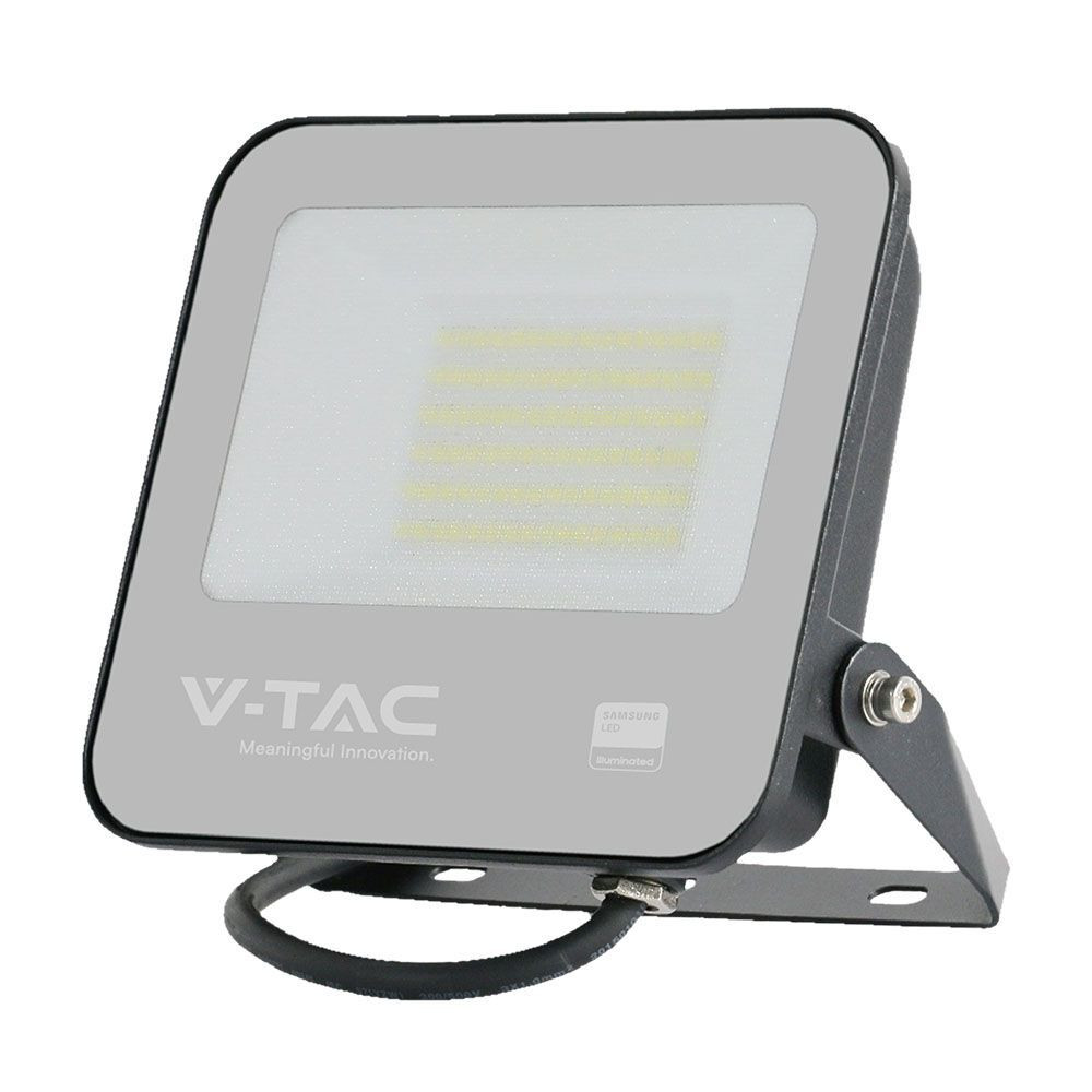 LED reflektor Slimline PRO, 50w, 4000K, természetes fehér, 4270lm, 115°, fekete, CRI>70, IP65, V-TAC, 23688