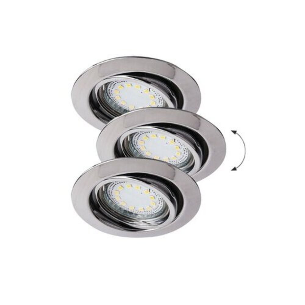Rábalux , 1050 , Lite , Ráépíthető és Beépíthető lámpa , króm , IP40 , GU10 , 3000K , 3W