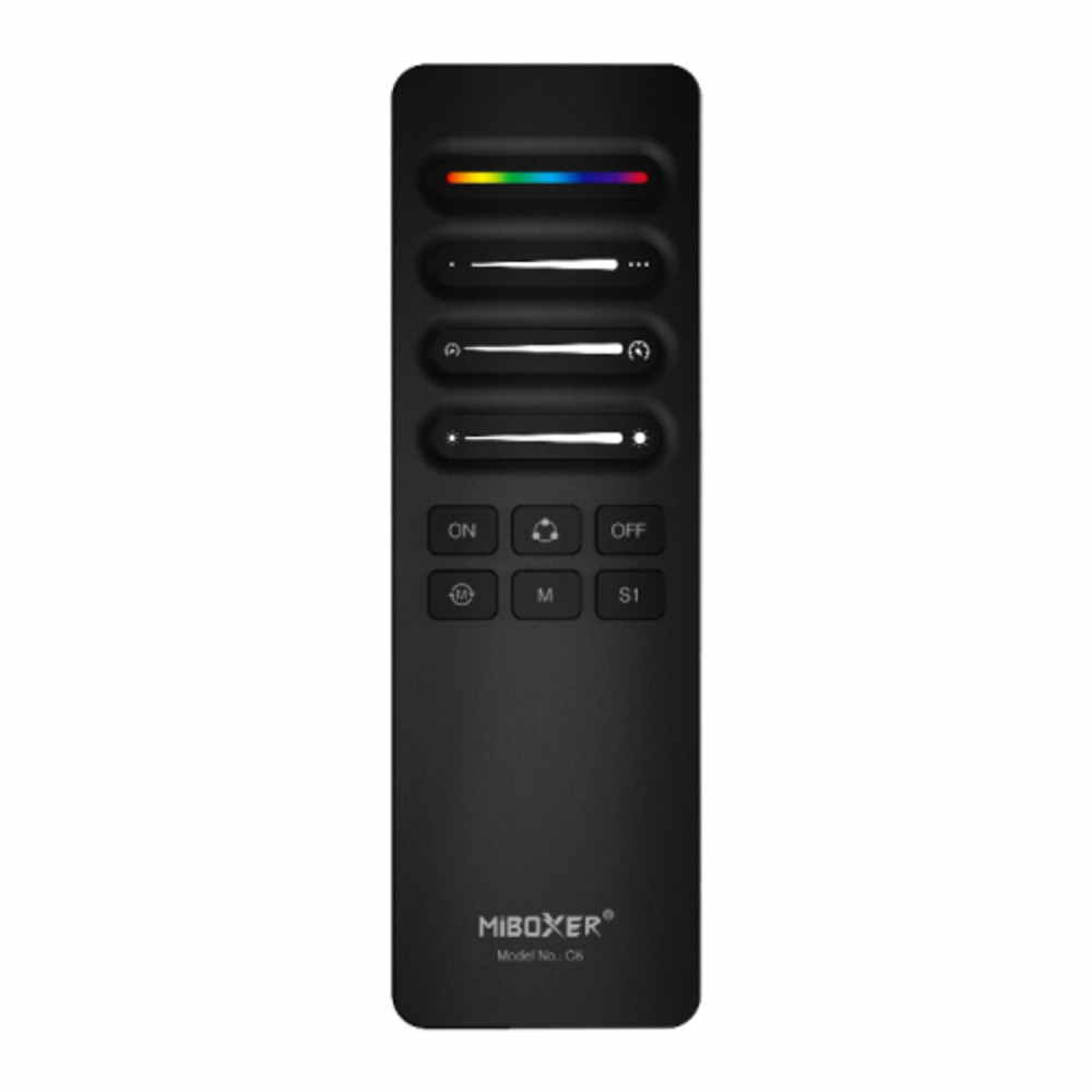 Távirányító Digitális (SPI, futófény) LED szalaghoz (monokróm/RGB /RGBW) , 2.4GHz , fekete , Miboxer , C6