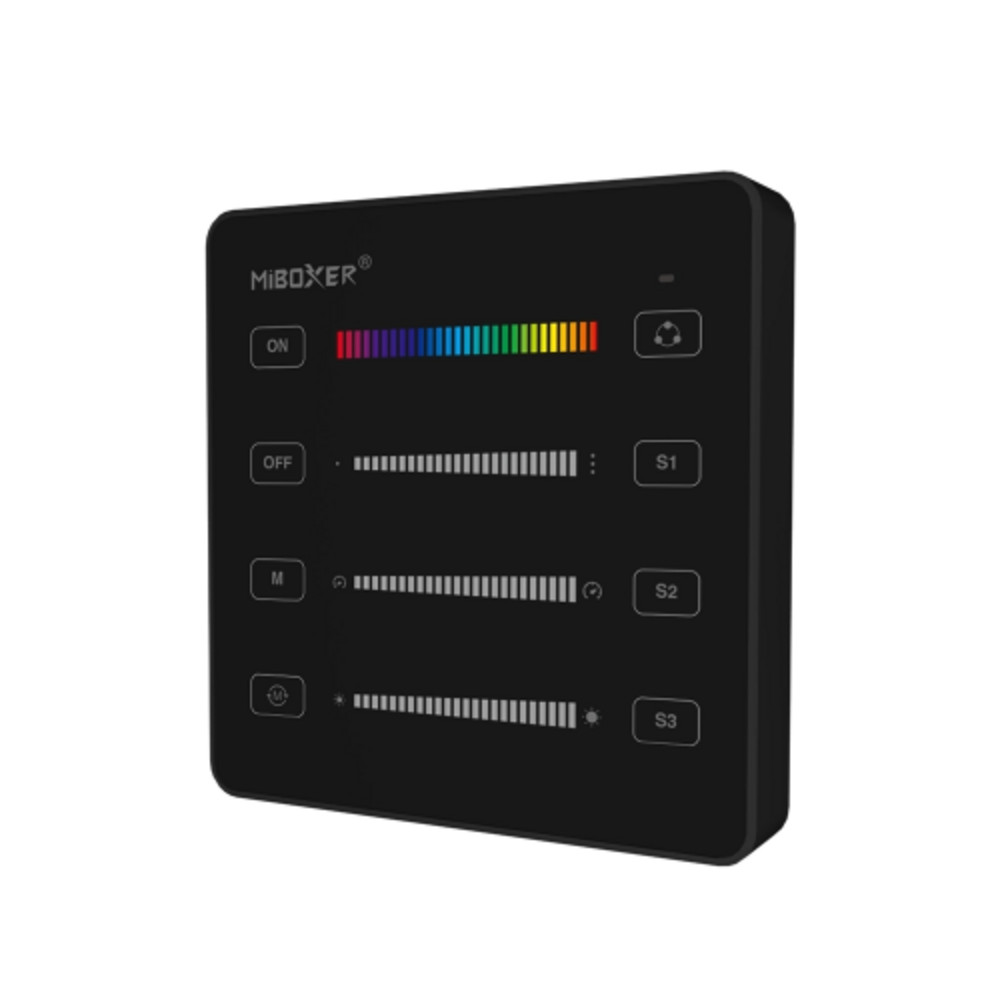 Fali távirányító Digitális (SPI, futófény) LED szalaghoz (monokróm/RGB /RGBW) , 2.4GHz , fekete , Miboxer , B6