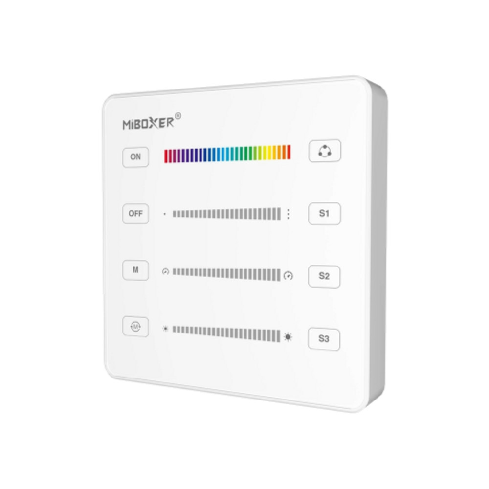 Fali távirányító Digitális (SPI, futófény) LED szalaghoz (monokróm/RGB /RGBW) , 2.4GHz , fehér , Miboxer , B6-W